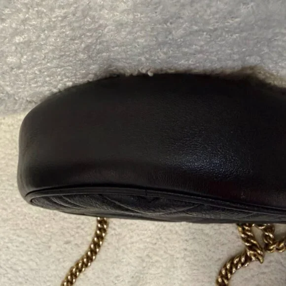 Authentic Gucci GG Marmont Matelassé Round Mini Bag – Black - Picture 8 of 11